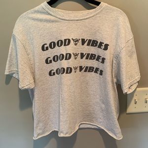 PACSUN Cropped Good Vibes T Shirt